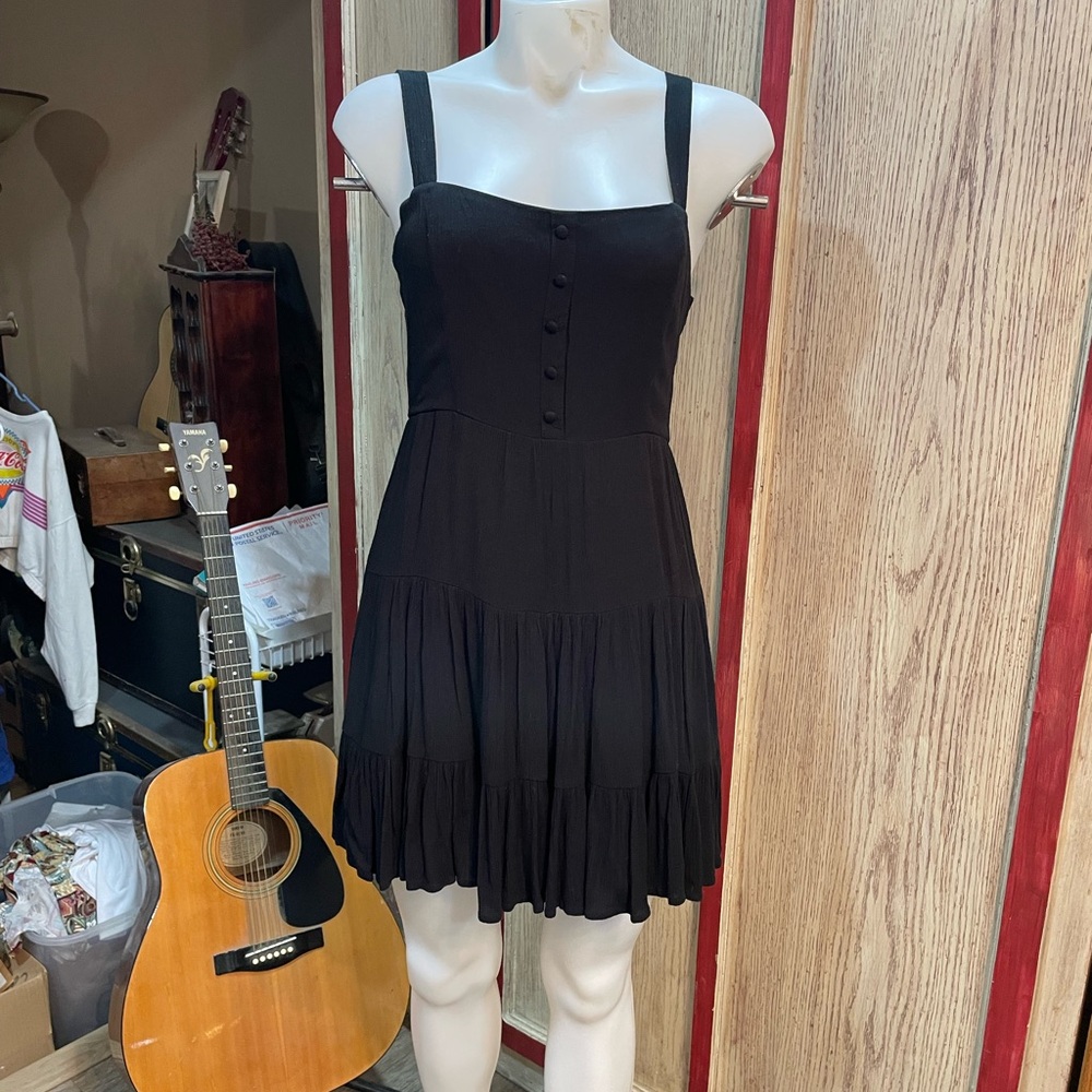 Forever 21 Black Buttoned Mini Dress